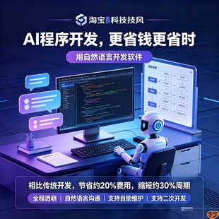 AI程序软件开发定制APP开发小程序管理系统开发源码交付维护二开