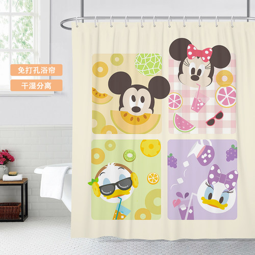 米老鼠浴帘小清新卡通隔断帘儿童