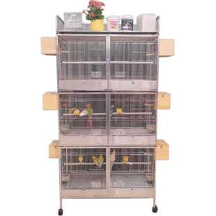 三层六宫格群鸟笼玄凤虎皮专用别墅繁殖大型豪华不锈钢横丝鹦鹉笼