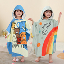 儿童浴巾斗篷浴袍可穿带帽男孩套头游泳毛巾洗澡专用比棉吸水速干