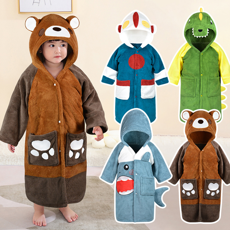 儿童浴巾浴袍a类带帽吸水新款