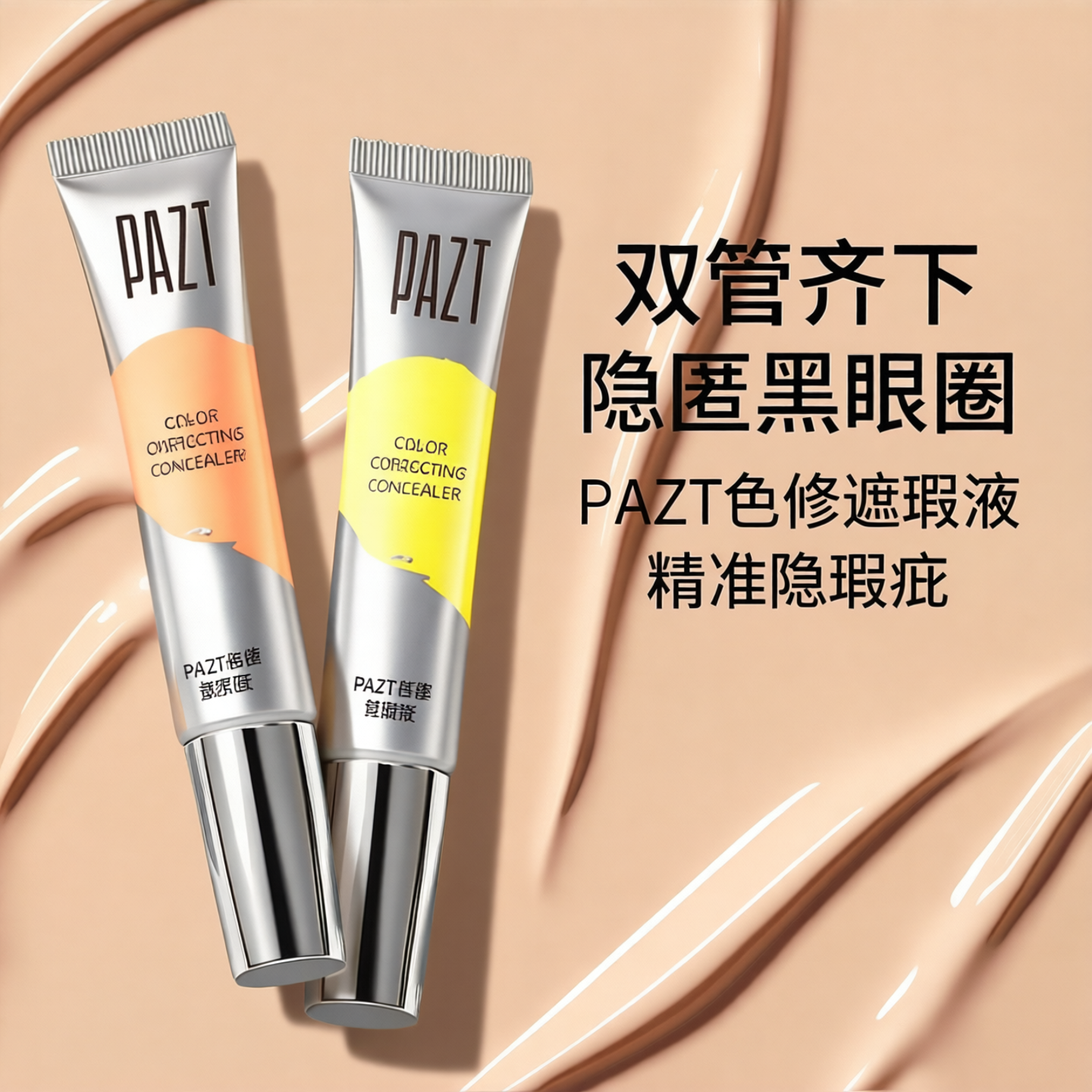 双色遮瑕液眼部遮瑕膏提亮转色液遮盖斑点持久遮黑眼圈眼袋粉底液