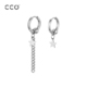 CCO星星链条耳环耳圈高级感小众ins冷淡风不对称设计耳钉男女款