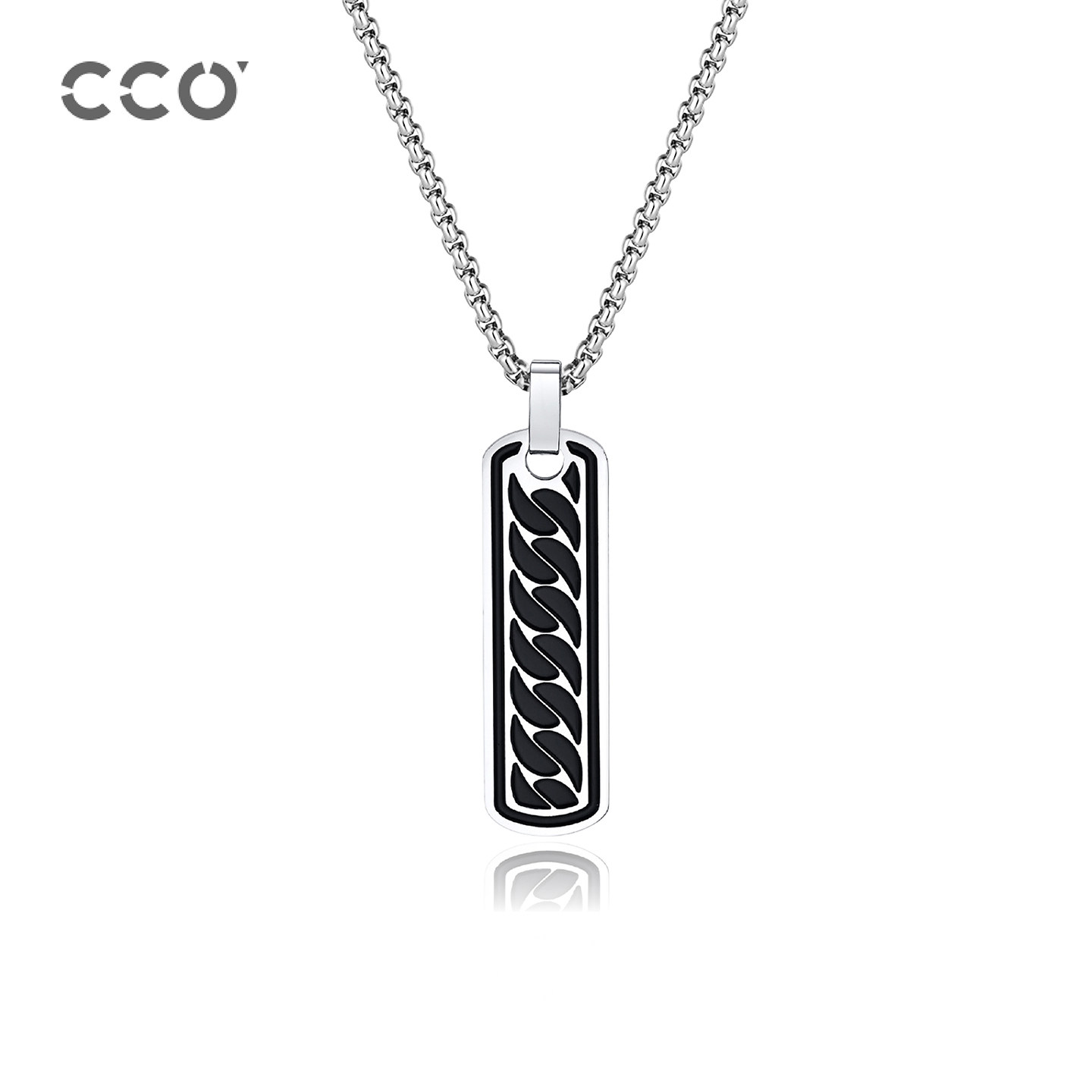 CCO冷酷个性男士项链黑色符文吊坠项链颈链子百搭链条礼物送男友