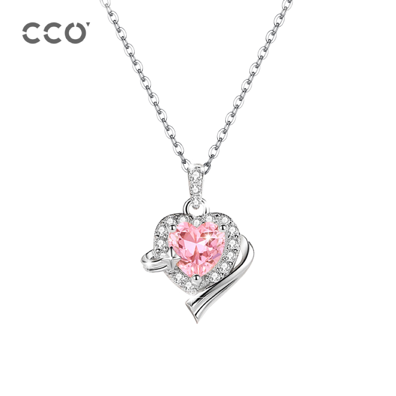 CCOs925银告白气球项链银链爱心时尚吊坠轻奢锁骨链女神节礼物