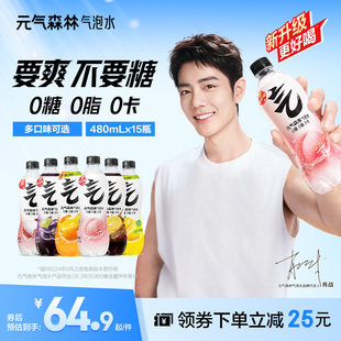 气森林0糖0脂0卡气泡水多口味480mL 元 15汽水饮料 肖战同款