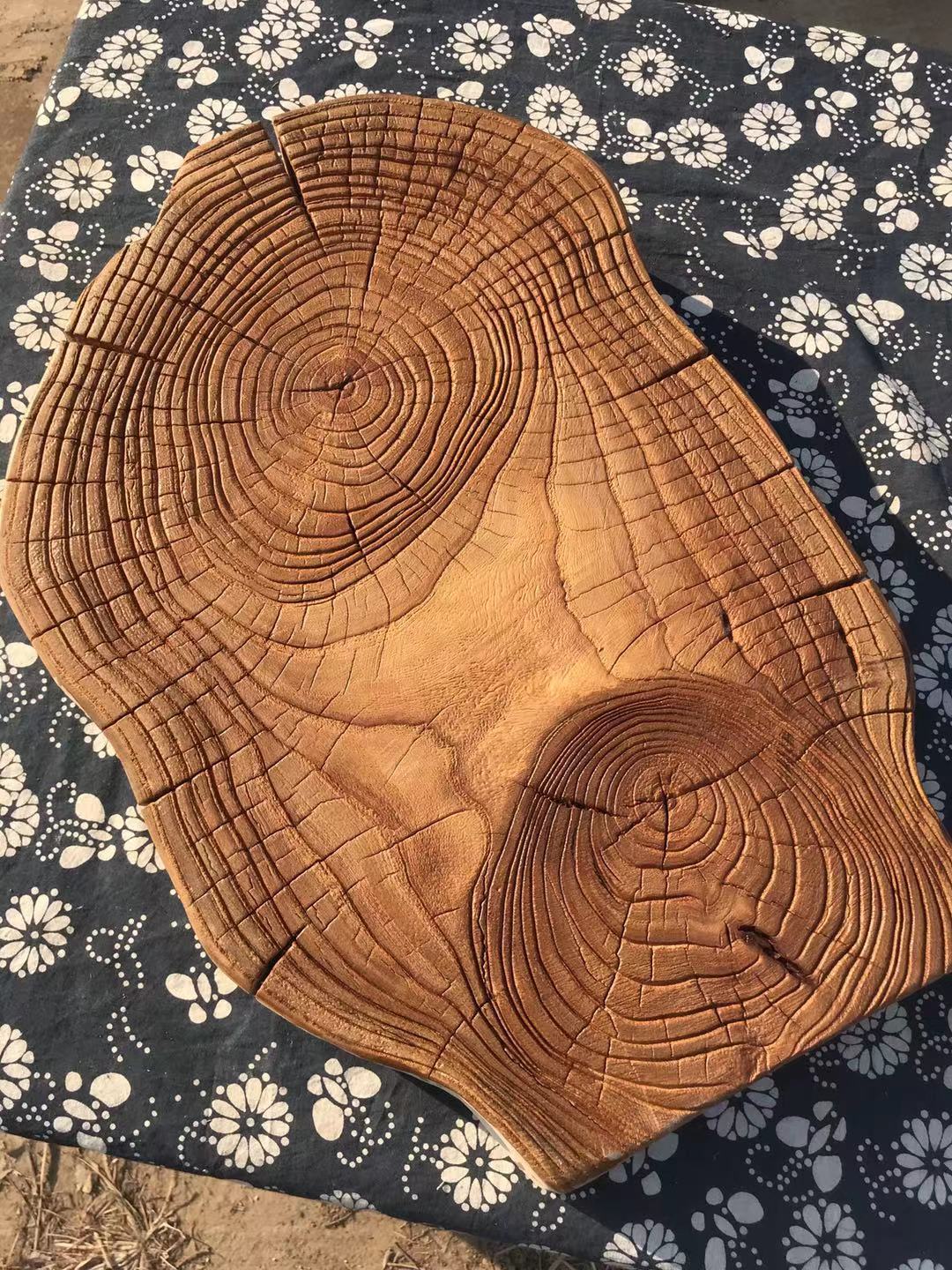 老榆木日式造型木干泡台茶盘壶承