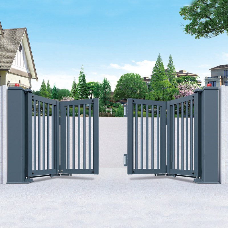 铝合金电动悬浮折叠门四扇折叠大门户外铝艺自动门车库别墅庭院门