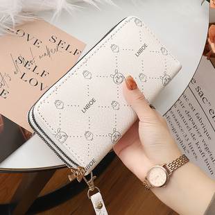 女士长款钱包2025新款高级感可爱印花零钱包大容量现金手包手拿包