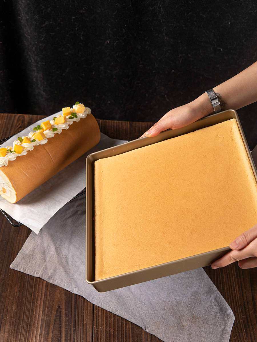 虎皮蛋糕卷烤盘雪花酥正方形蛋糕模具不粘烤箱家用古早蛋糕烘焙