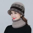 秋冬天中老年人帽子女保暖兔毛线帽妈妈针织帽加绒加厚老太太盆帽
