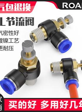 快速接头调速开关JSC调节阀节流阀气动可调气缸SL 6 8 01 02 M5