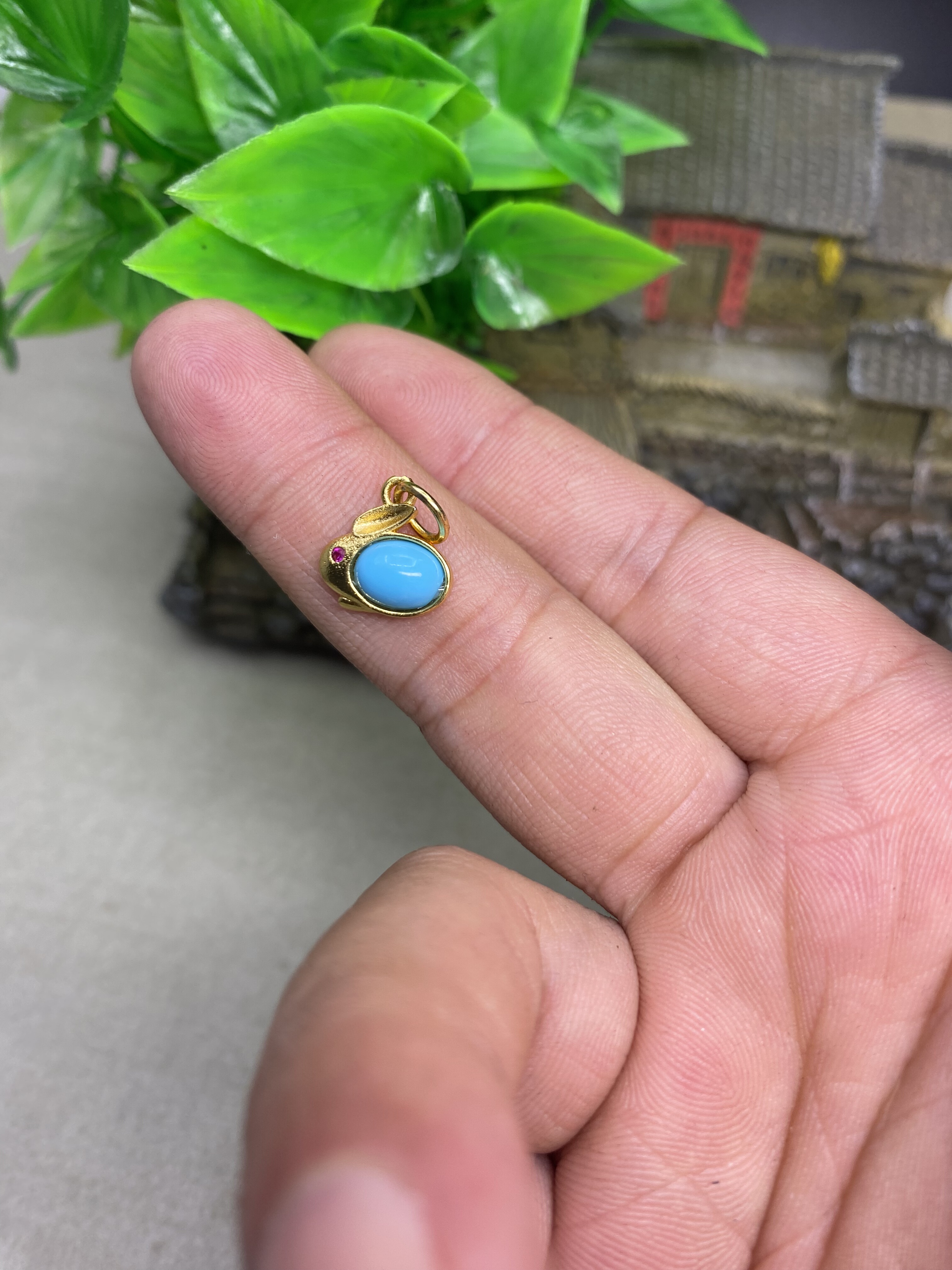 湖北十堰市高瓷蓝绿松石吊坠水滴形坠子锁骨链小滴溜项链diy项坠