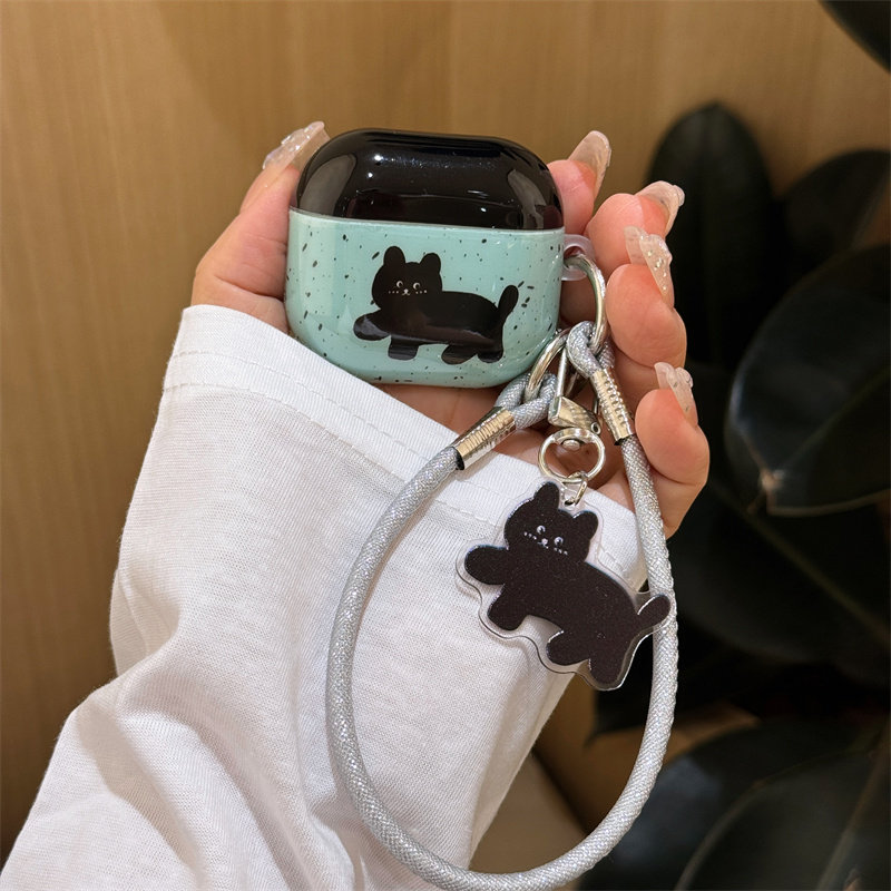 卡通可爱黑猫适用airpods耳机保护套