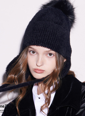 imagine6 | 李宇春同款大毛球护耳帽滑雪毛线帽护耳冷帽秋冬保暖