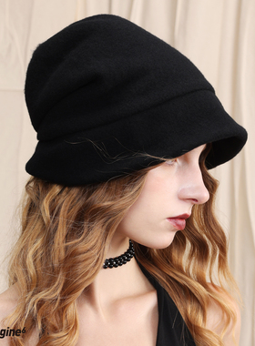 black imagine6｜全羊毛绒毛堆堆帽冷帽秋冬保暖防风黑白灰色男女