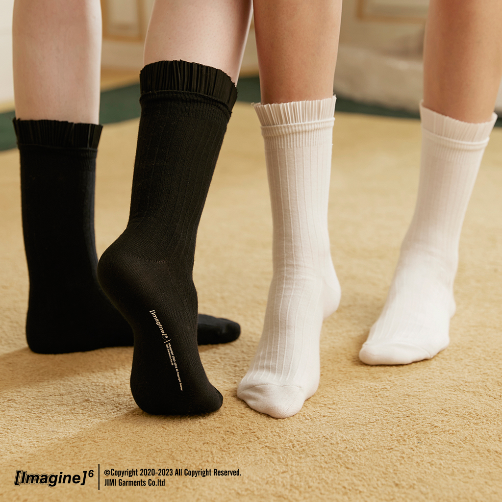 imagine6百褶设计师原创棉袜