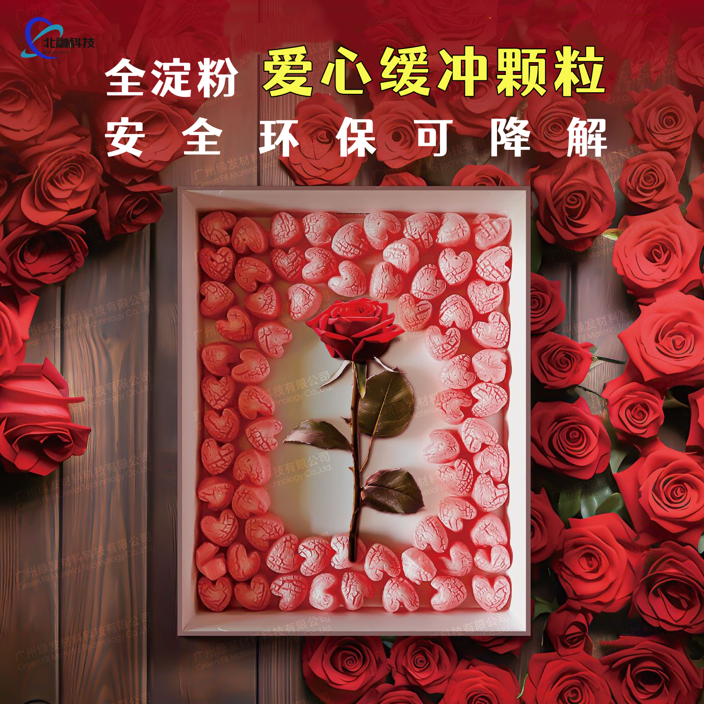 心形泡沫颗粒全降解低碳环保快递填充物淀粉发泡颗粒物礼盒装饰物