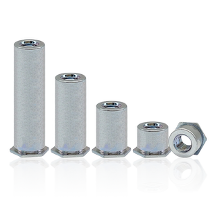 通孔压铆螺柱蓝白锌SO-3.5M3M4压铆螺母柱环保M2M3M4M5M6钣金螺母