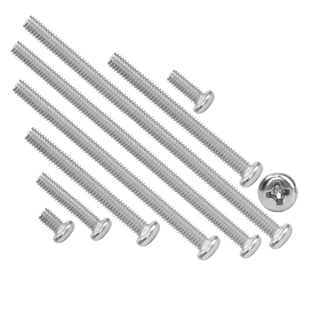 十字圆头螺丝钉304不锈钢机牙螺钉PM微型小螺丝GB818加长盘头螺栓