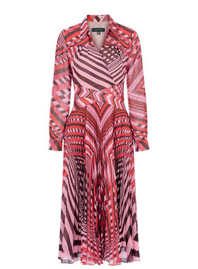 现货速发玛家2023春季商场同款草莓红V领衬衣连衣裙A1DAW61270