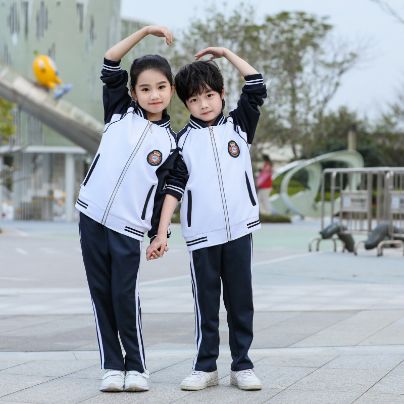 春秋季款新品情侣装班服校服套装跑步运动服中小学生男女长袖团体