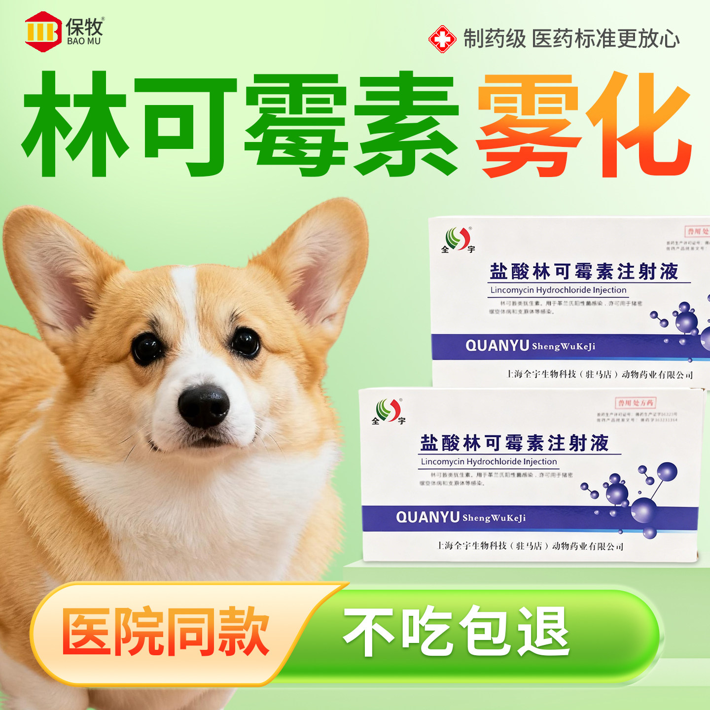 林可霉素雾化兽用猫狗猪牛羊咳嗽肺炎尿路感染咳喘发烧炎症消炎
