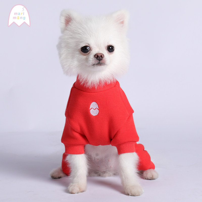 韩国宠物狗狗秋冬衣服保暖四脚打底博美泰迪纯棉加绒小型犬冬装