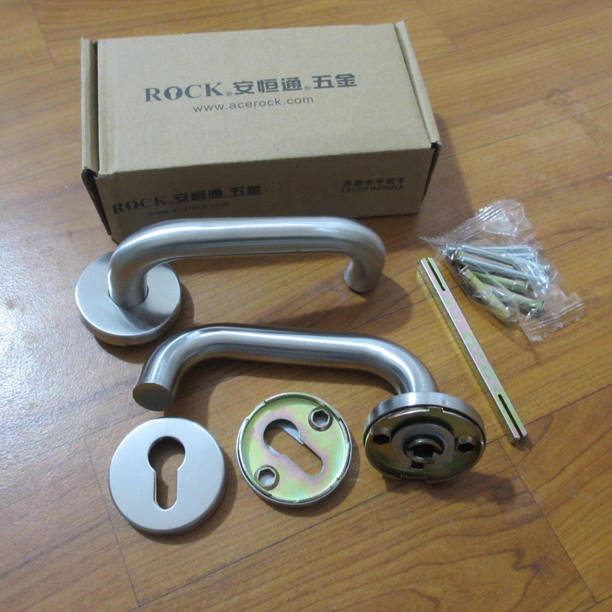 安恒通ROCK防火门锁把手欧标管状不锈钢把手圆管门锁执手80003