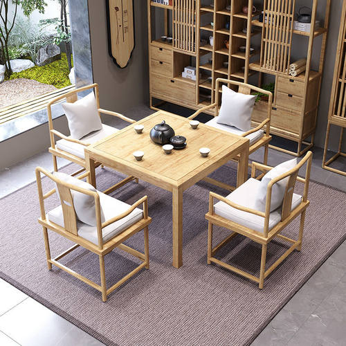 新中式八仙桌实木小户型四方桌现代简约茶桌餐桌棋牌馆接待室桌子