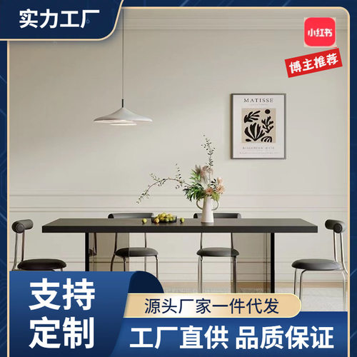 下挂德利丰岩板餐桌亚克力小户型加厚悬浮纯白色极简轻奢家用饭桌