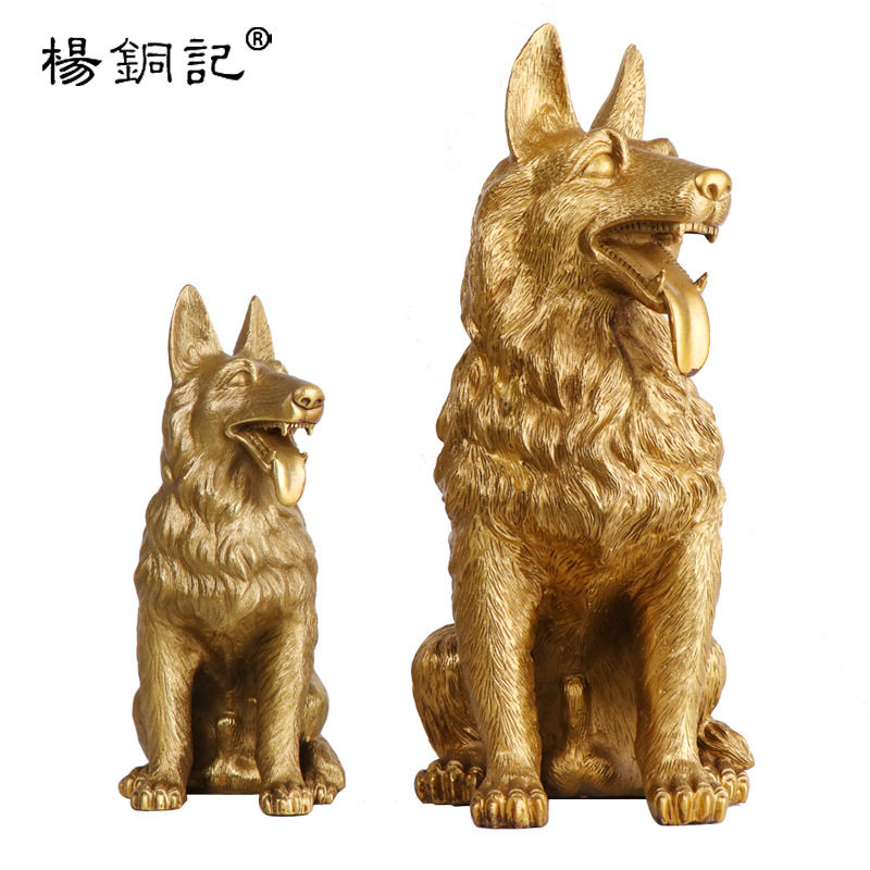 杨铜记 纯铜狗摆件 坐狼狗 十二生肖狗 铜狗 工艺品图片