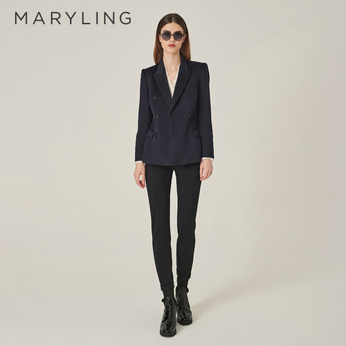 MARYLING黑色修身长裤