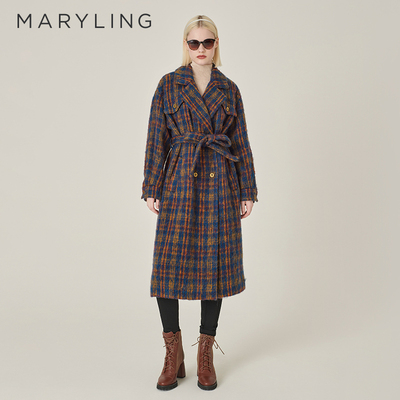 MARYLING翻领H廓形大衣外套