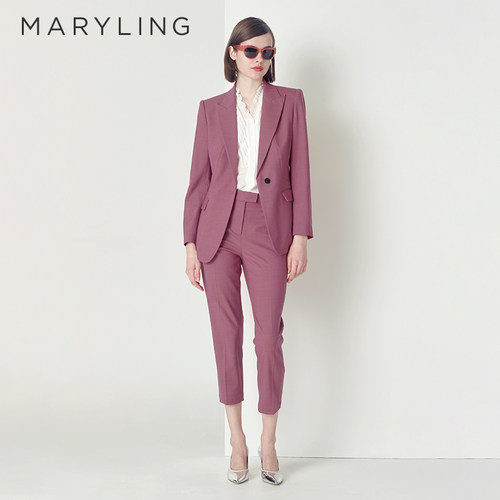 MARYLING紫荆花色小脚裤休闲裤通
