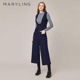 MARYLING玛俪琳秋季 A1BGW03280 烟灰色百搭打底修身 羊毛针织衫