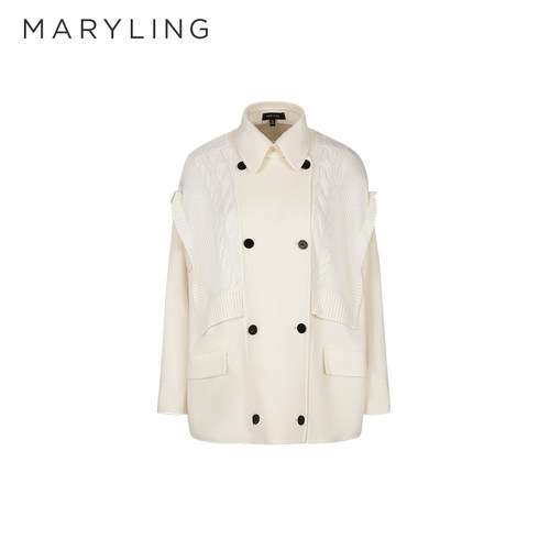 MARYLING米白色毛针织外套