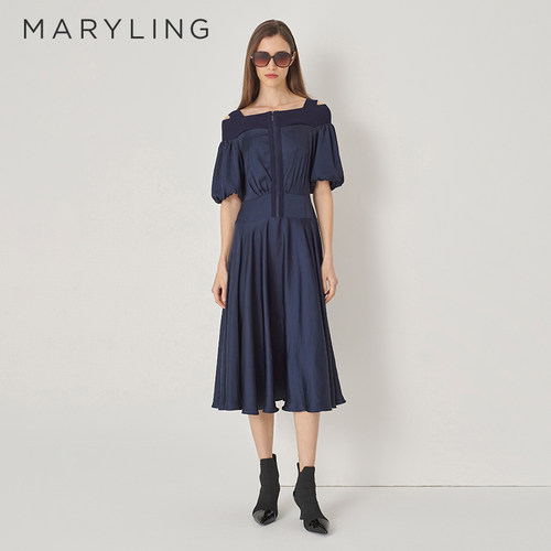 MARYLING吊带露肩连衣裙