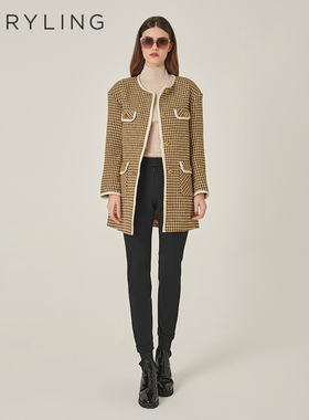 MARYLING玛俪琳秋季新品驼色圆领H廓形外套A1EGW14330