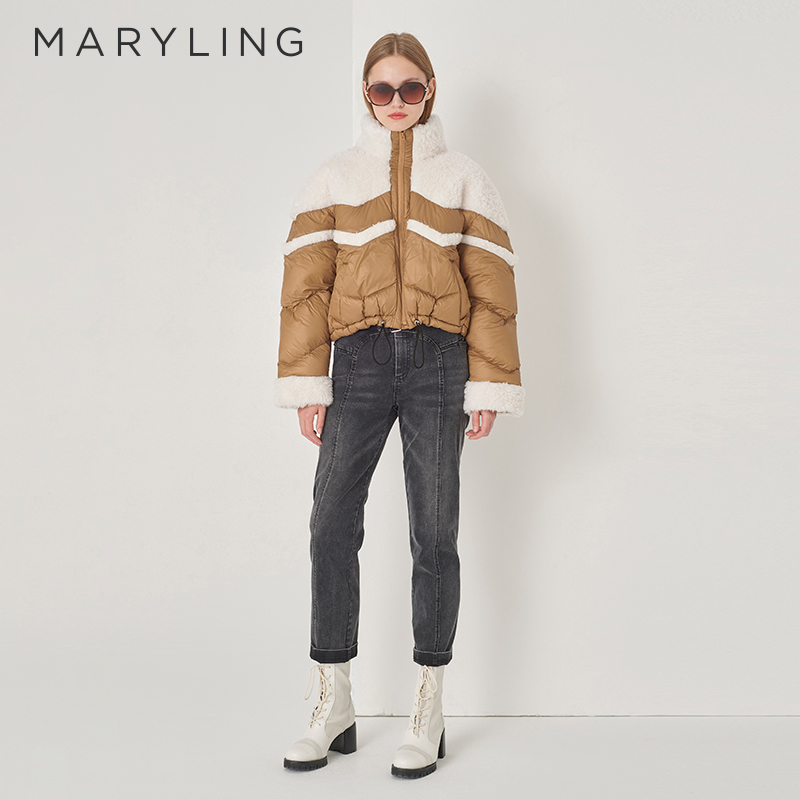 MARYLING驼色短款羽绒服