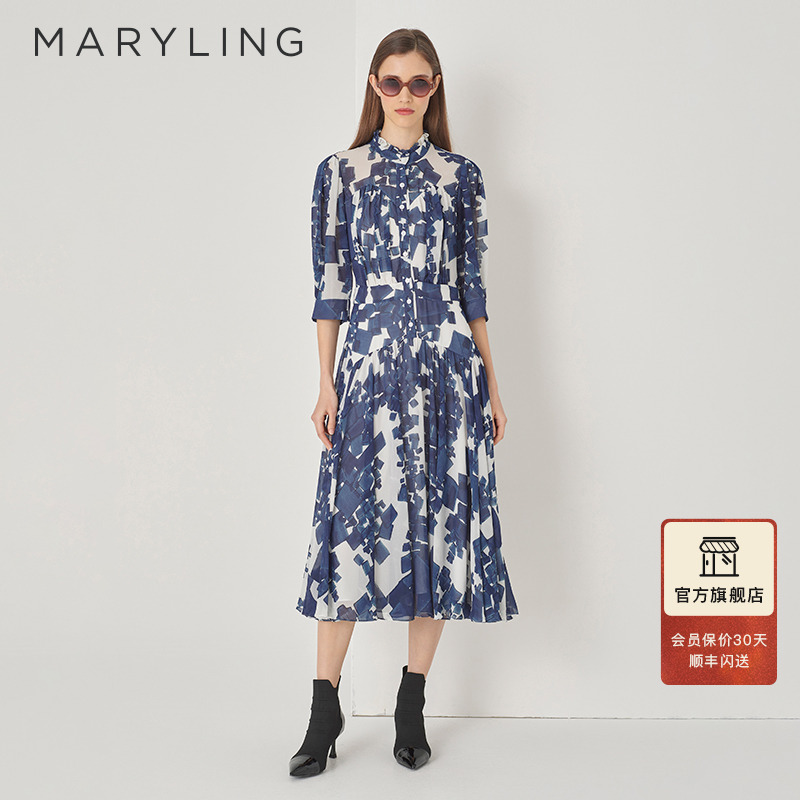 MARYLING中袖印花连衣裙