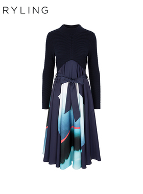 【山之月影】MARYLING玛俪琳24秋新品针梭织印花连衣裙A1EGW65610