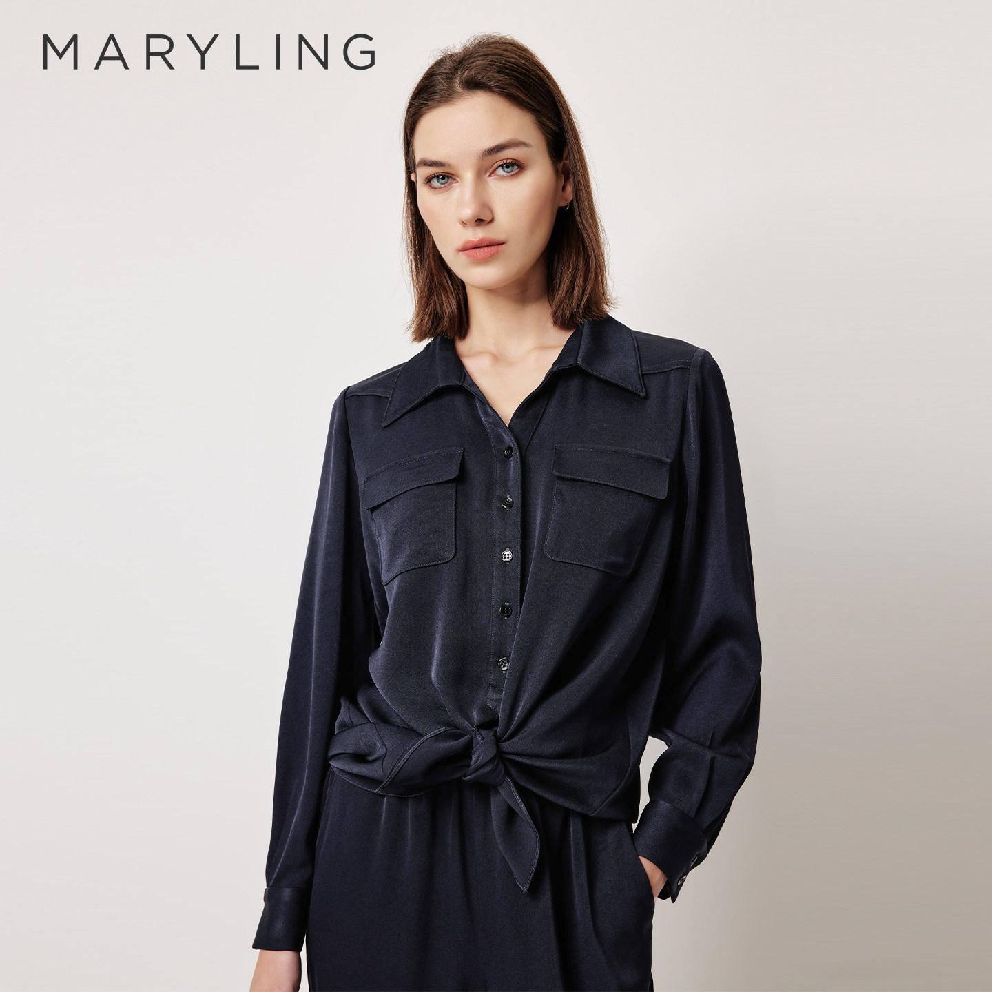 MARYLING玛俪琳2026春季新品衬衫式轻外搭翻领夹克外套A1GBW20300