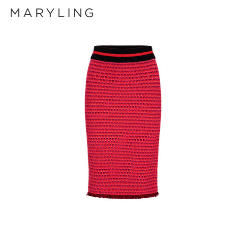 MARYLING流苏针织半身裙