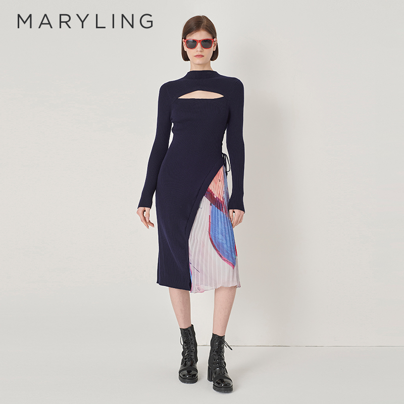 MARYLING印花针织连衣裙