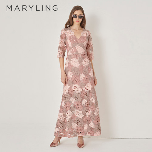 MARYLINGV领开叉鱼尾礼服裙