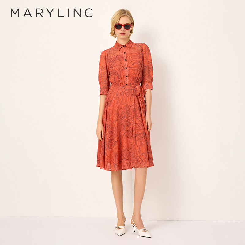 MARYLING玛俪琳印花连衣裙
