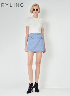 MARYLING玛俪琳春夏季新品白色圆领短袖针织上衣A1DBW01200