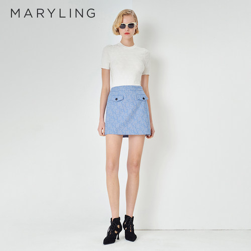 MARYLING白色针织上衣