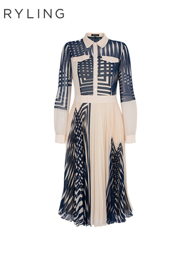 MARYLING玛俪琳2025初春新品【幻影几何】衬衣式连衣裙A1FAW61220